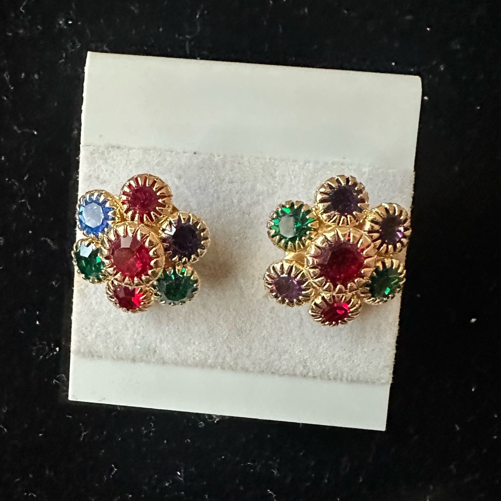 3/ 15 mix and matchMulticolor Gemstone Cluster Earrings